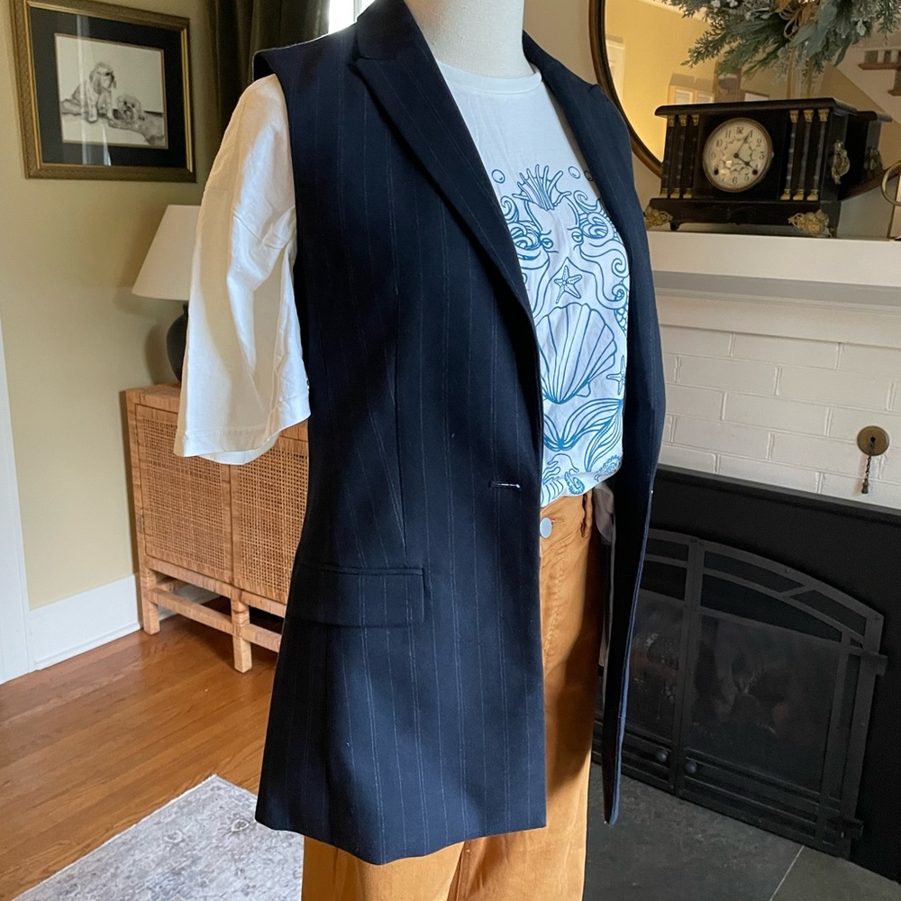 Banana Republic Navy Pinstripe Vest